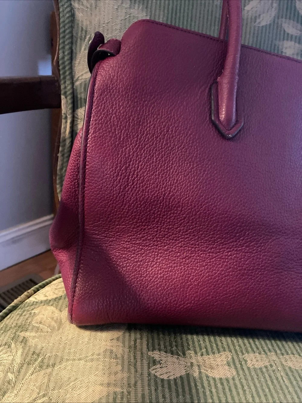 Furla Burgundy Leather Top-Handle Tote